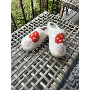 Fuzzy Mushroom Slippers Cozy Plush House Shoes Women's‎ Size 41 42
